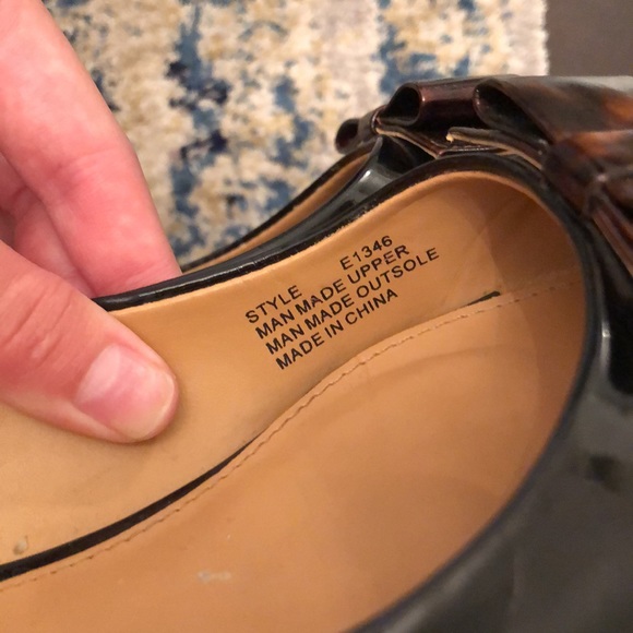 JCrew Patent Vegan Leather Bow Flats - Picture 4 of 9